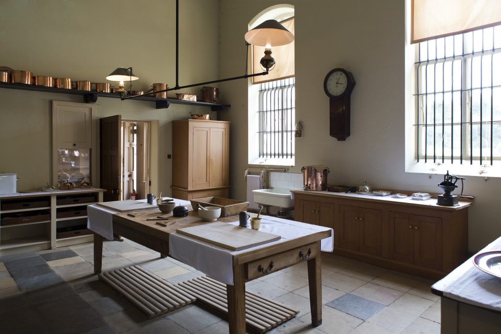 Victorian kitchens in grand houses made use of wooden worktops.